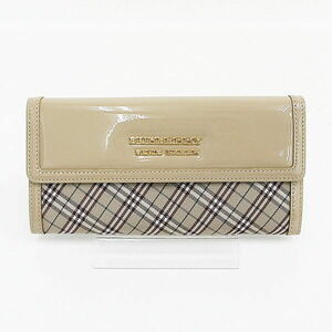 BURBERRY BLUE LABEL Check Long Wallet Beige